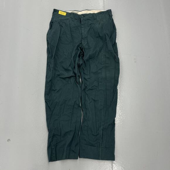 Vintage 60s Green Sanforized Workwear Cotton Chinos 36x31
